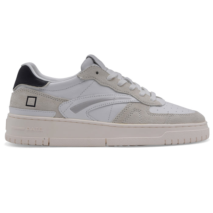 D.A.T.E. Men's Tournament Pure Basic Sneakers White Black Minimal