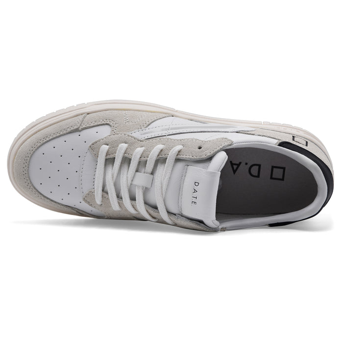 D.A.T.E. Men's Tournament Pure Basic Sneakers White Black Minimal