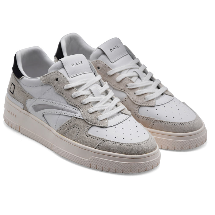 D.A.T.E. Men's Tournament Pure Basic Sneakers White Black Minimal