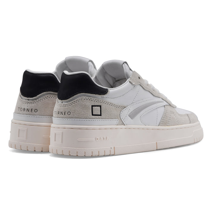 D.A.T.E. Men's Tournament Pure Basic Sneakers White Black Minimal