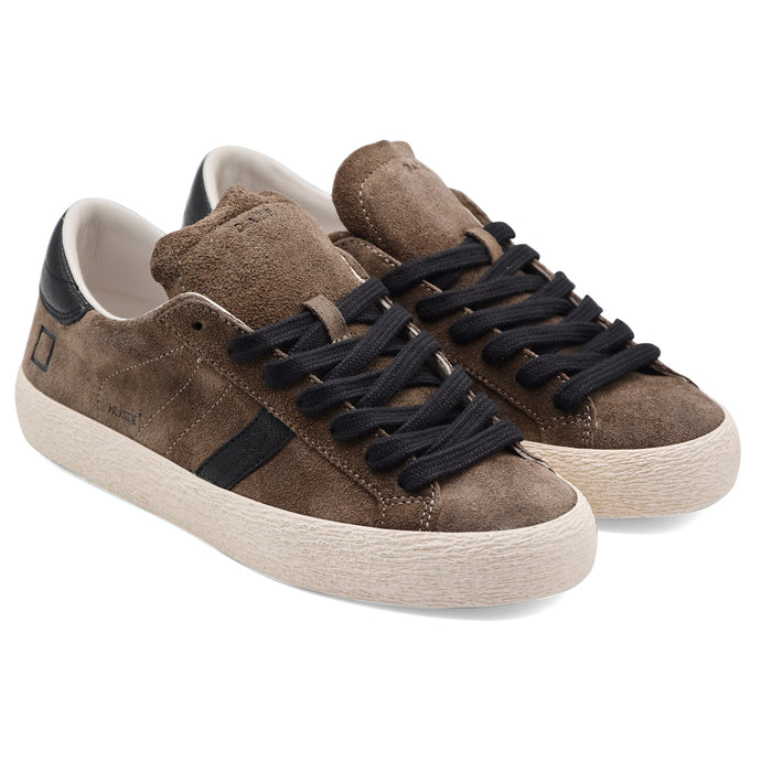 D.A.T.E. Sneakers Uomo In Pelle Scamosciata Marrone Hill Low