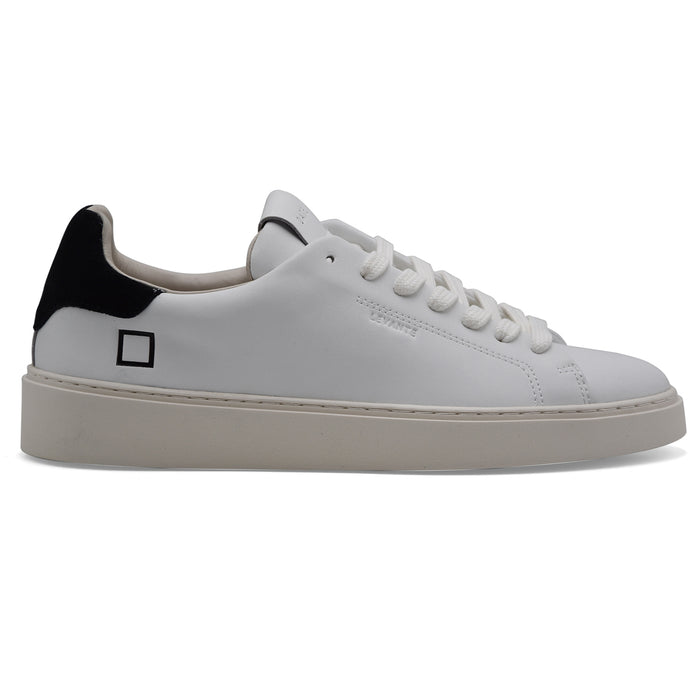 D.A.T.E. Sneakers Uomo Levante Bianche Tallone Camoscio Nero