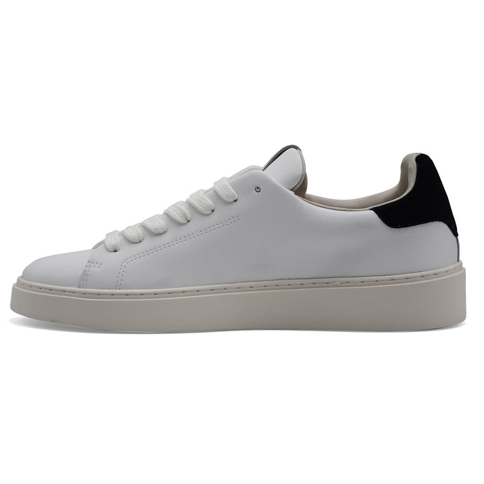 D.A.T.E. Sneakers Uomo Levante Bianche Tallone Camoscio Nero