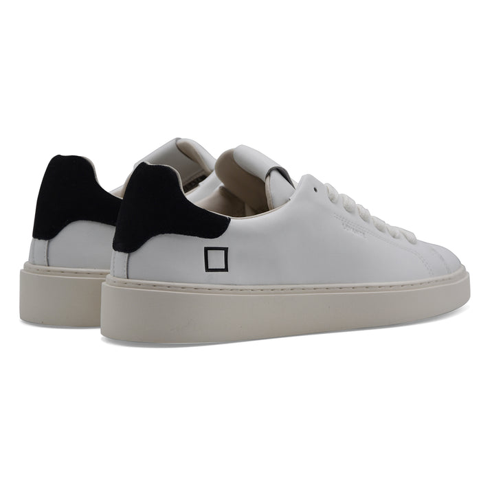 D.A.T.E. Sneakers Uomo Levante Bianche Tallone Camoscio Nero