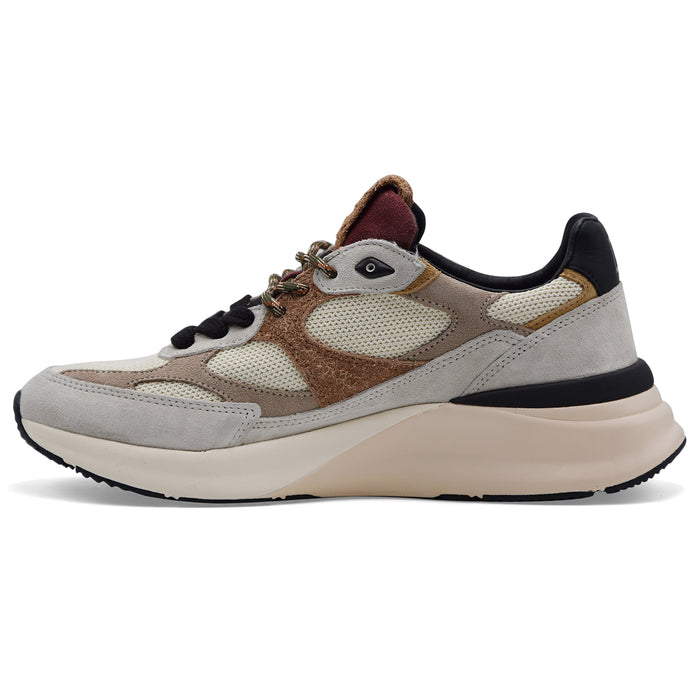 Sneakers Uomo D.A.T.E. Musa Tessuto Bianco E Pelle Scamosciata