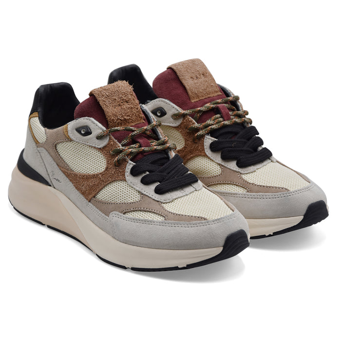 Sneakers Uomo D.A.T.E. Musa Tessuto Bianco E Pelle Scamosciata