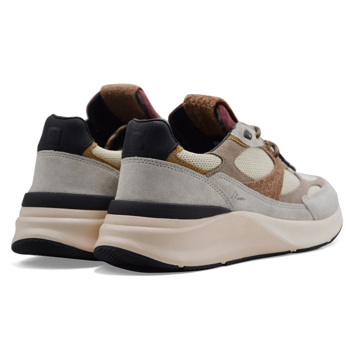 Sneakers Uomo D.A.T.E. Musa Tessuto Bianco E Pelle Scamosciata