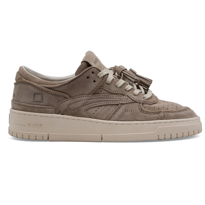 D.A.T.E. Sneakers Uomo Torneo In Vera Pelle Scamosciata Taupe