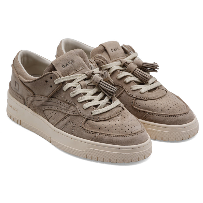 D.A.T.E. Sneakers Uomo Torneo In Vera Pelle Scamosciata Taupe
