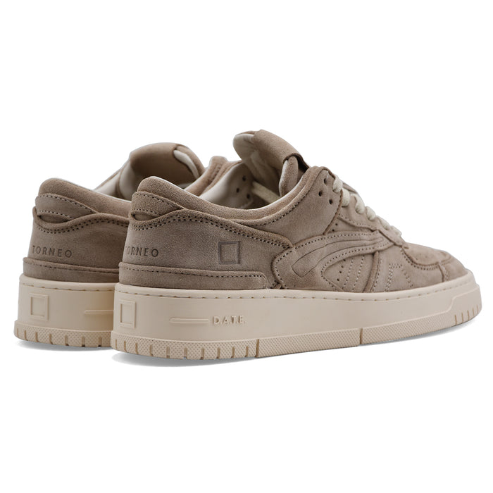D.A.T.E. Sneakers Uomo Torneo In Vera Pelle Scamosciata Taupe