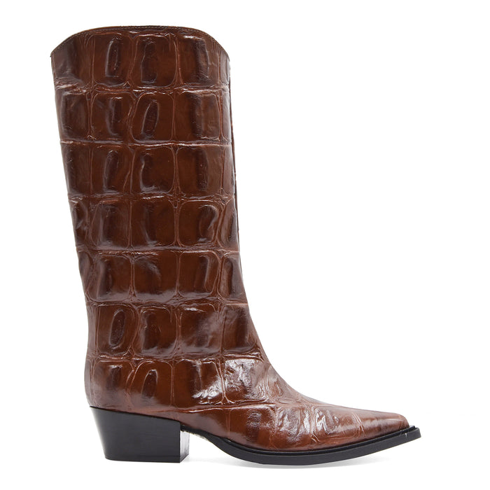 Texani Matteo Pitti Donna M820 Vera Pelle Cocco Testa Di Moro
