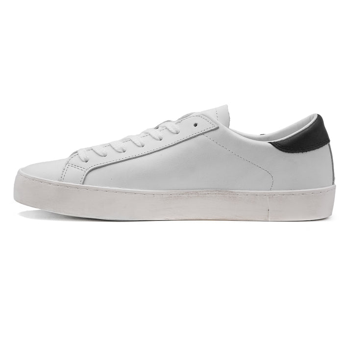 D.A.T.E. Uomo Hill Low Sneakers Bianco Tallone Nero A Contrasto