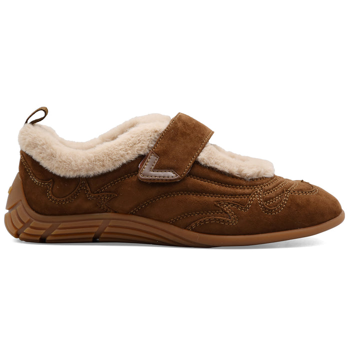 Sneakers Ash Magda Fur Donna Camoscio Pelliccia Chestnut Eggnug