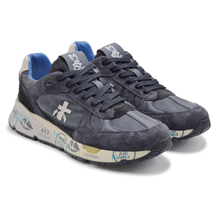 Sneakers Premiata Mase 7819 Uomo Pelle Scamosciata Blu Delavé