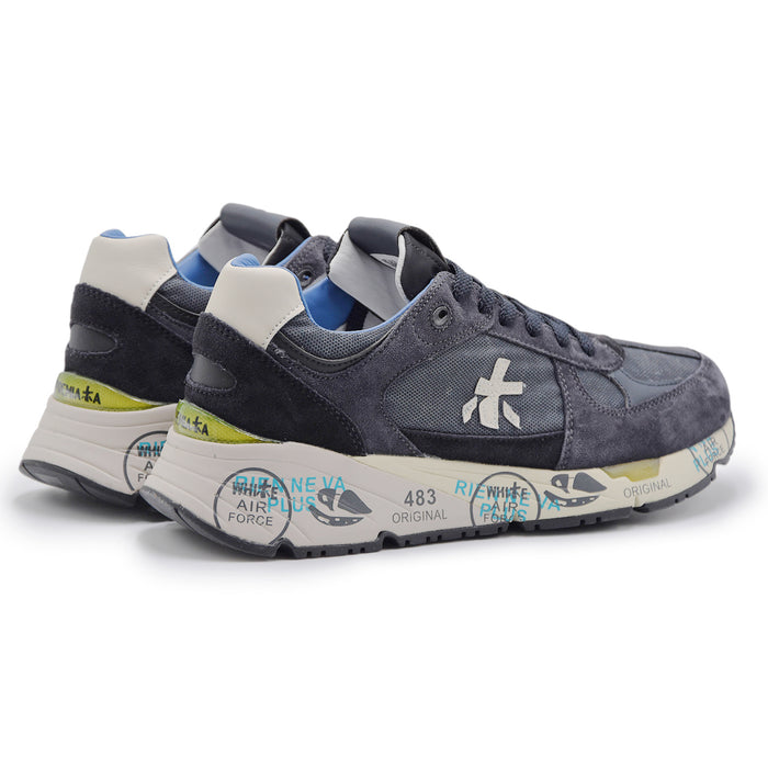 Sneakers Premiata Mase 7819 Uomo Pelle Scamosciata Blu Delavé