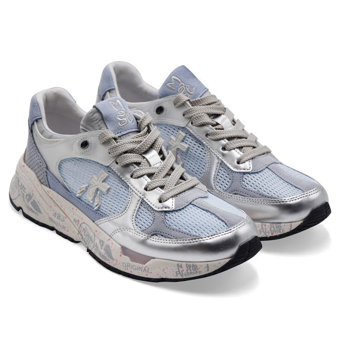 Sneakers Donna Premiata Mased 8205 In Pelle Mesh Light Blue