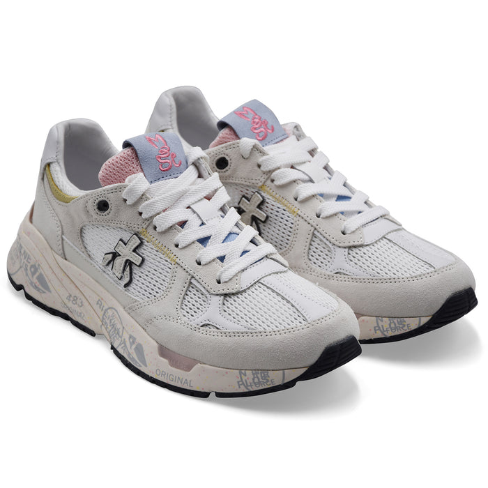 Sneakers Donna Premiata Mased Var. 8206 In Pelle Mesh Bianco