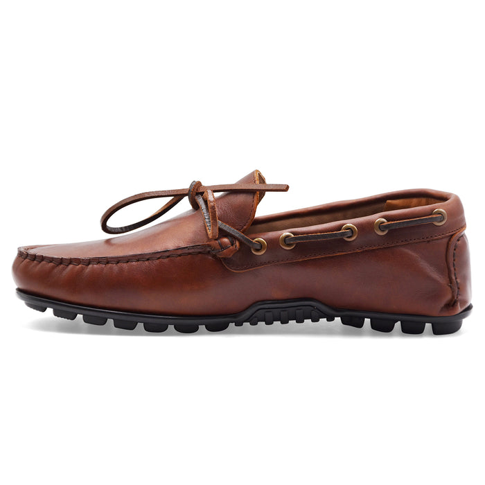 Car Shoe Uomo Marrone Barbour Courage Driving Shoe Vera Pelle