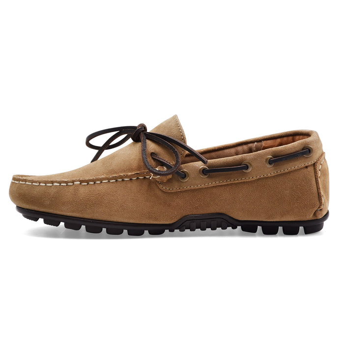 Allacciata Uomo Barbour Courage Driving Shoe In Camoscio Beige