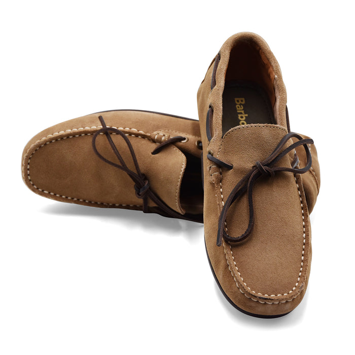Allacciata Uomo Barbour Courage Driving Shoe In Camoscio Beige
