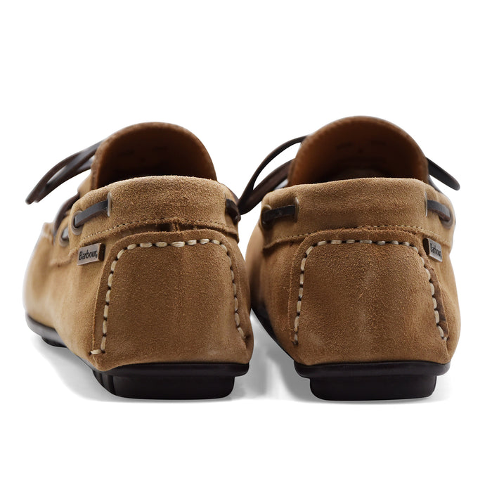 Allacciata Uomo Barbour Courage Driving Shoe In Camoscio Beige