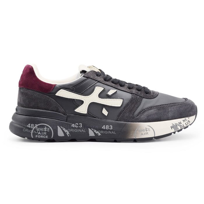 Sneakers Premiata Uomo Mick 7719 Marrone Grigio Logo Laterale