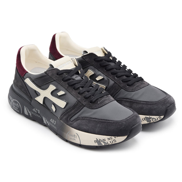Sneakers Premiata Uomo Mick 7719 Marrone Grigio Logo Laterale