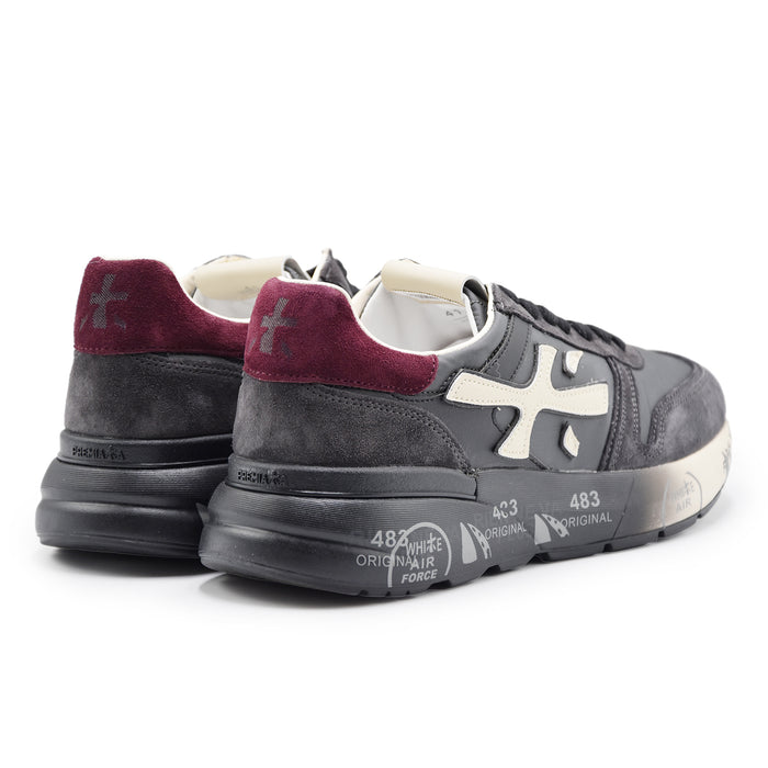 Sneakers Premiata Uomo Mick 7719 Marrone Grigio Logo Laterale