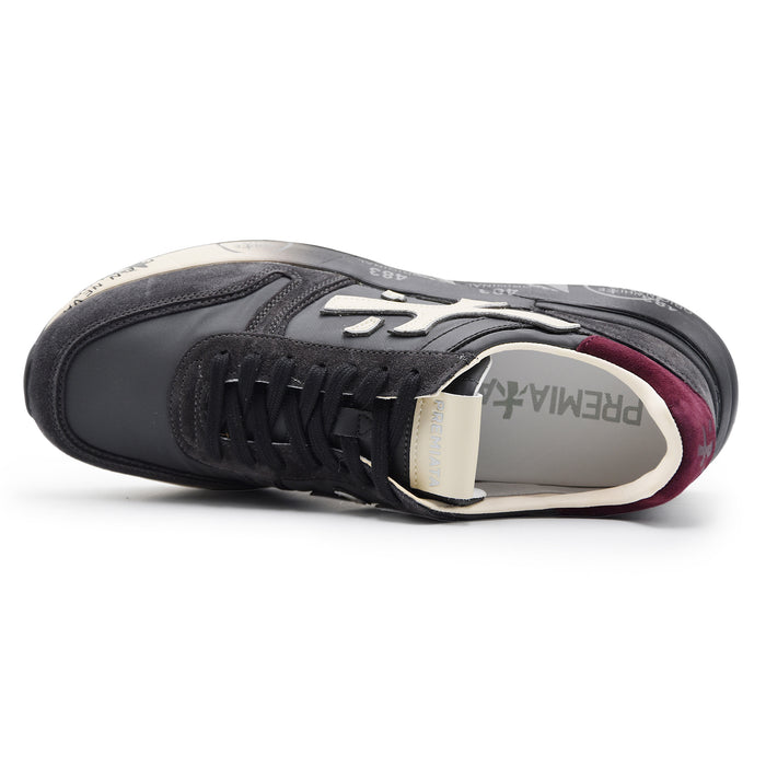 Sneakers Premiata Uomo Mick 7719 Marrone Grigio Logo Laterale