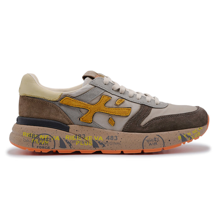 Sneakers Premiata Uomo Mick 7866 Marrone Taupe Contrasti Colore