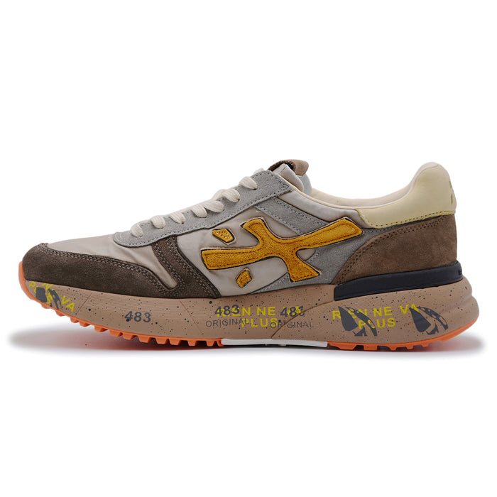 Sneakers Premiata Uomo Mick 7866 Marrone Taupe Contrasti Colore