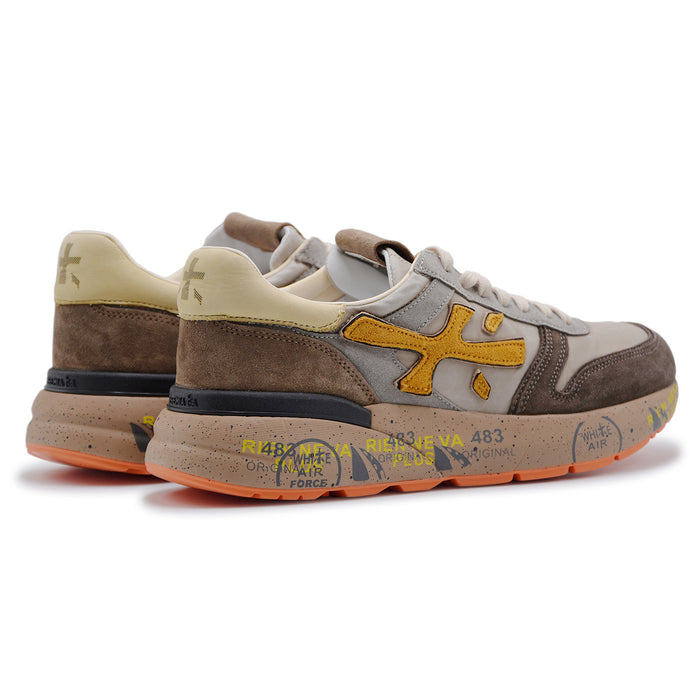 Sneakers Premiata Uomo Mick 7866 Marrone Taupe Contrasti Colore