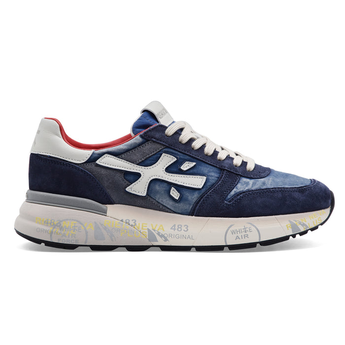 Sneakers Premiata Uomo Mick 8006 Tessuto Suede Blu Stonewashed
