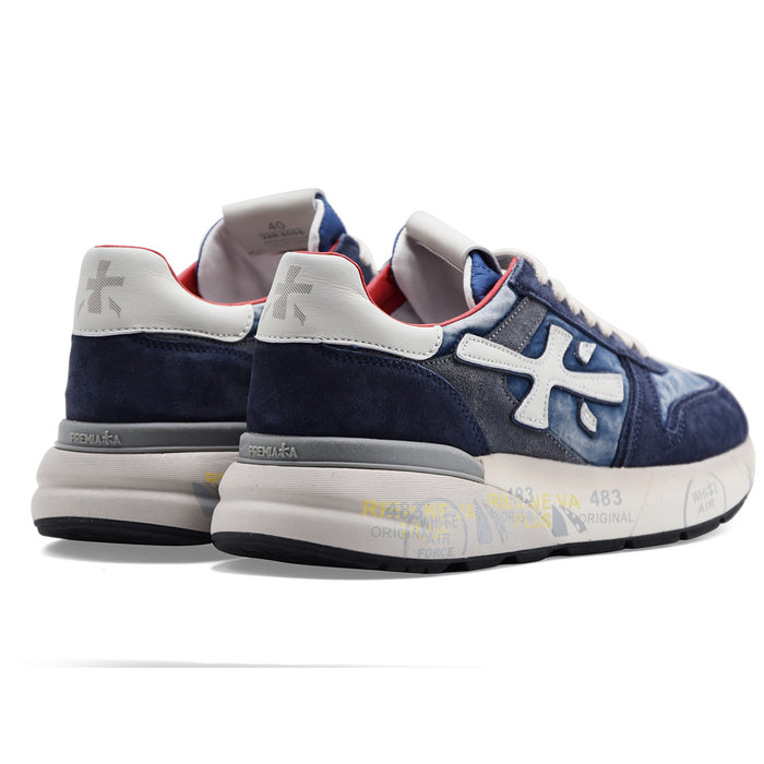 Sneakers Premiata Uomo Mick 8006 Tessuto Suede Blu Stonewashed