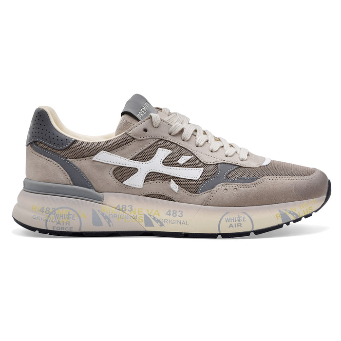 Men's Premiata Mick 0.1 8118 Taupe Iconic Graphics Sneakers