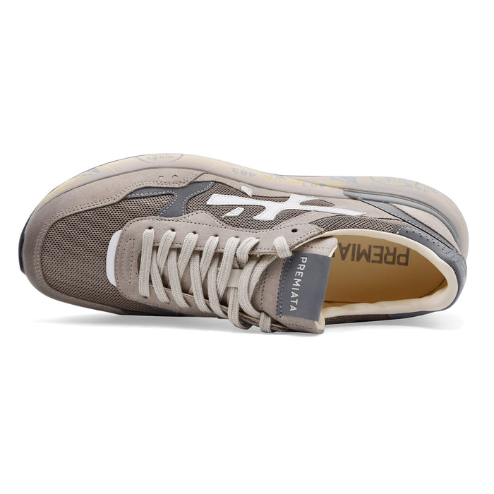 Men's Premiata Mick 0.1 8118 Taupe Iconic Graphics Sneakers