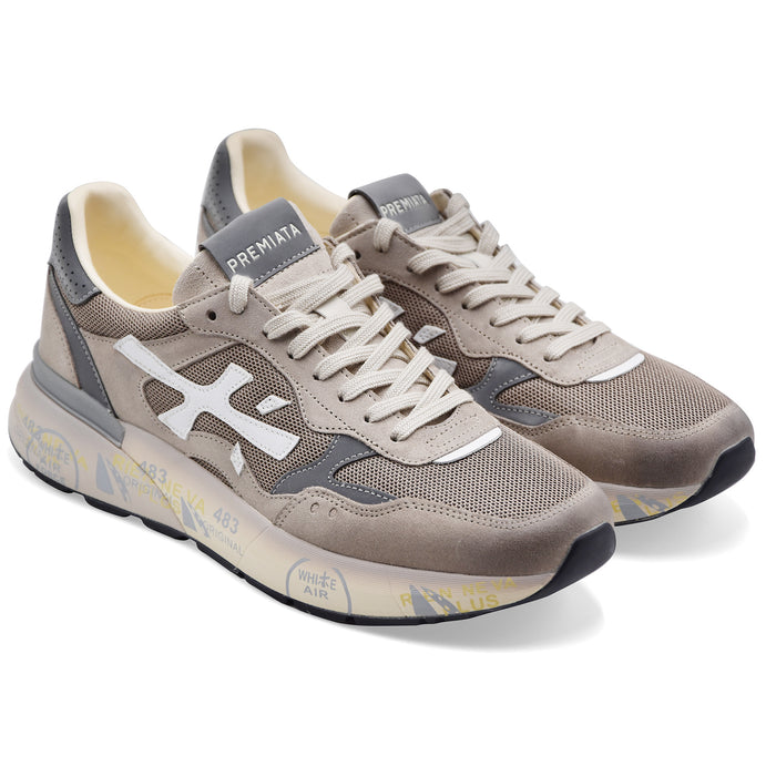 Men's Premiata Mick 0.1 8118 Taupe Iconic Graphics Sneakers