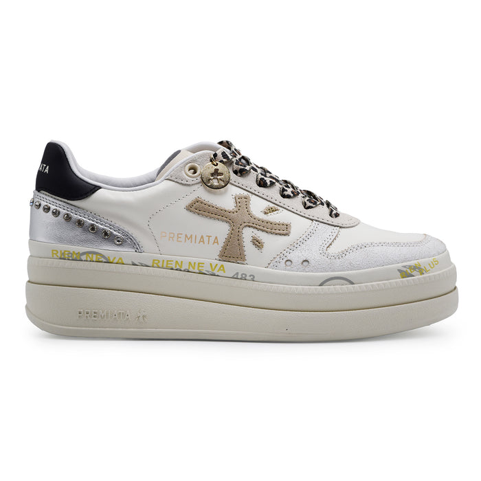 Sneakers Premiata Micol 7751 Donna Beige Suola Doppio Strato