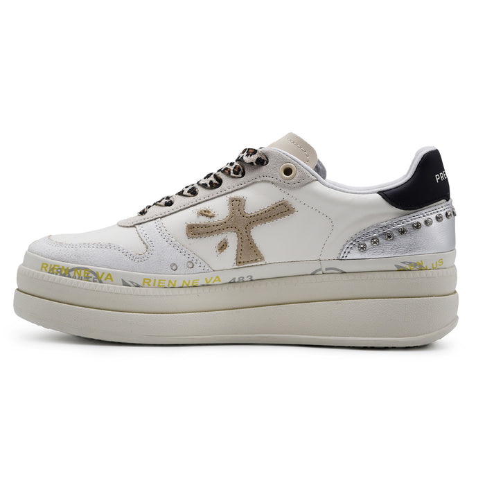 Sneakers Premiata Micol 7751 Donna Beige Suola Doppio Strato