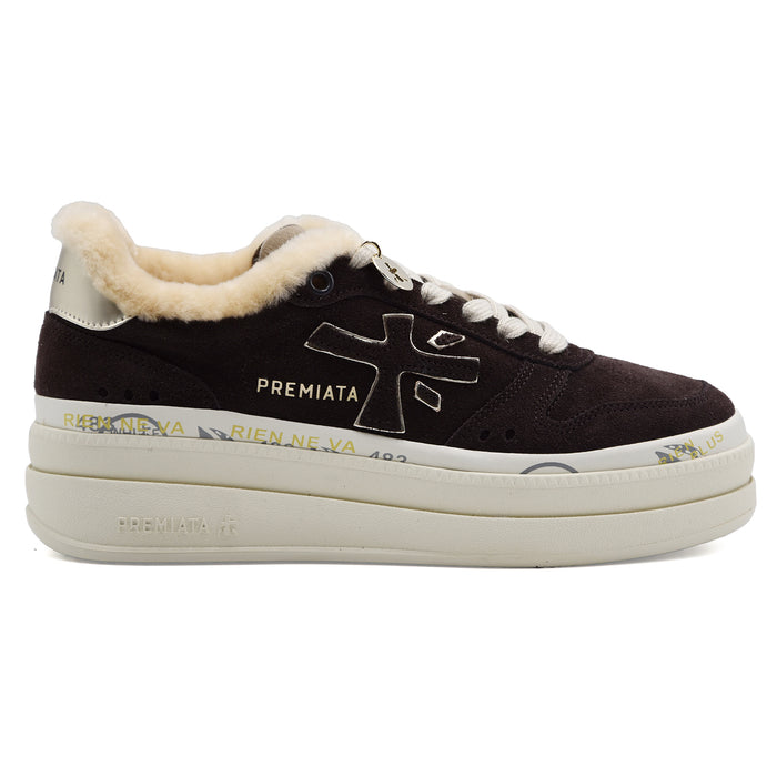 Sneakers Donna Premiata Micol 7894M Marrone Scuro Suola Platform