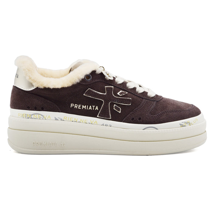Sneakers Donna Premiata Micol 7894M Marrone Scuro Suola Platform