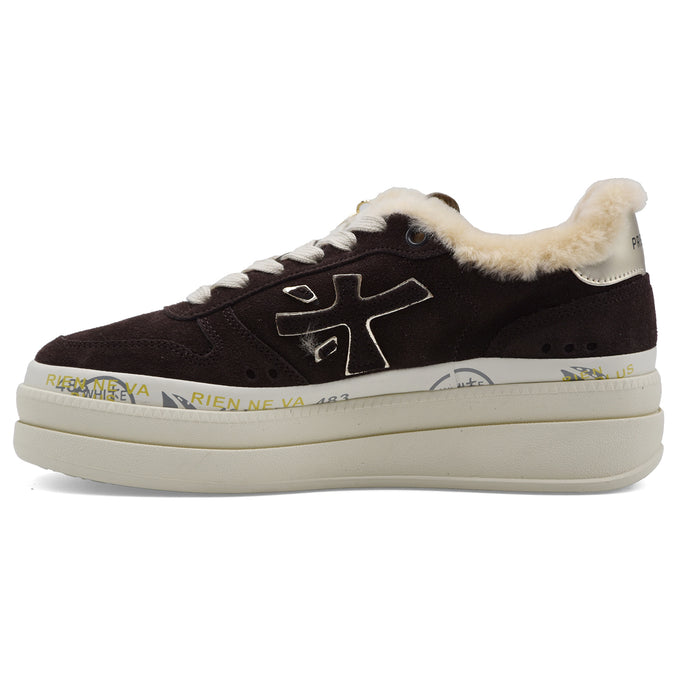Sneakers Donna Premiata Micol 7894M Marrone Scuro Suola Platform