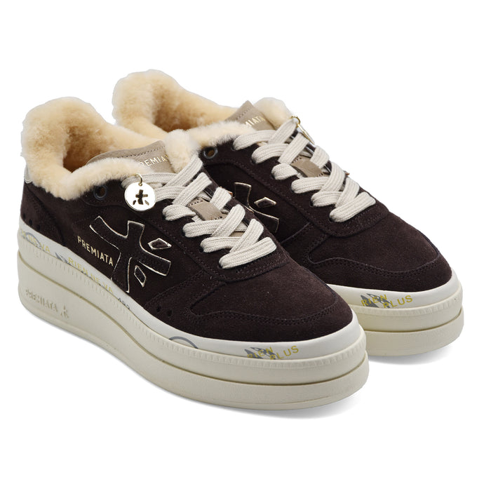 Sneakers Donna Premiata Micol 7894M Marrone Scuro Suola Platform