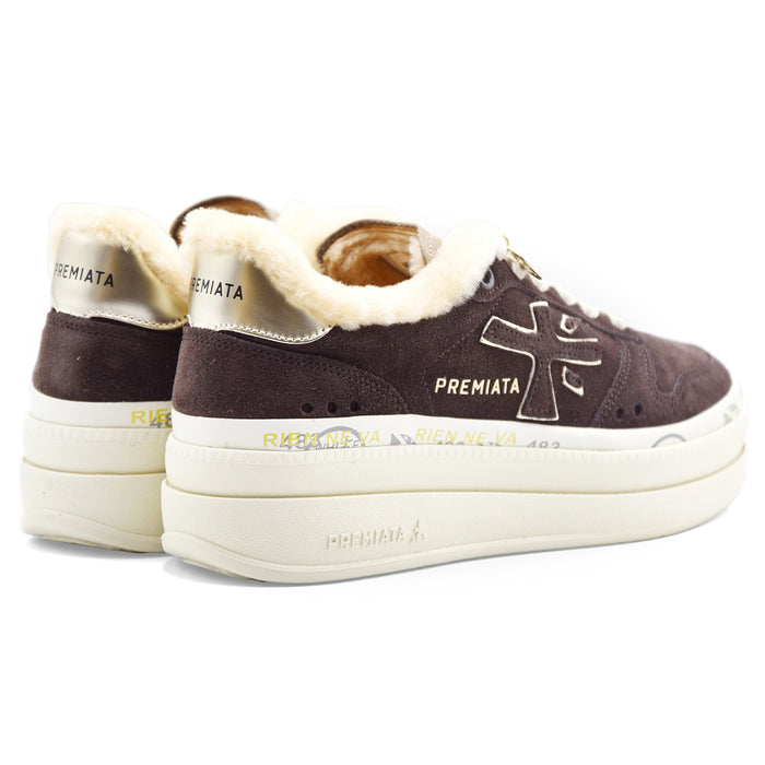 Sneakers Donna Premiata Micol 7894M Marrone Scuro Suola Platform