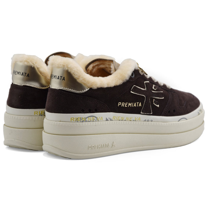 Sneakers Donna Premiata Micol 7894M Marrone Scuro Suola Platform