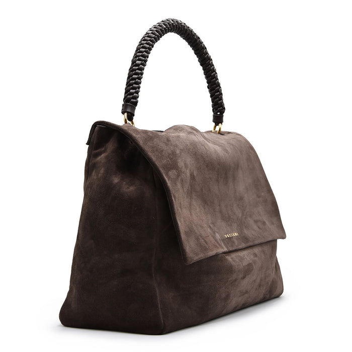 Orciani Women's Sveva Soft Medium Bag in Dark Brown Refined