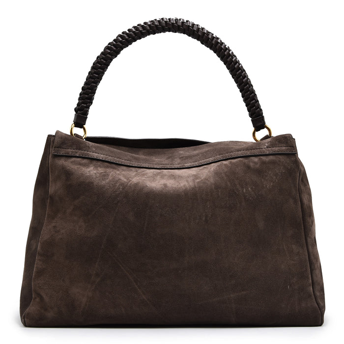 Orciani Women's Sveva Soft Medium Bag in Dark Brown Refined