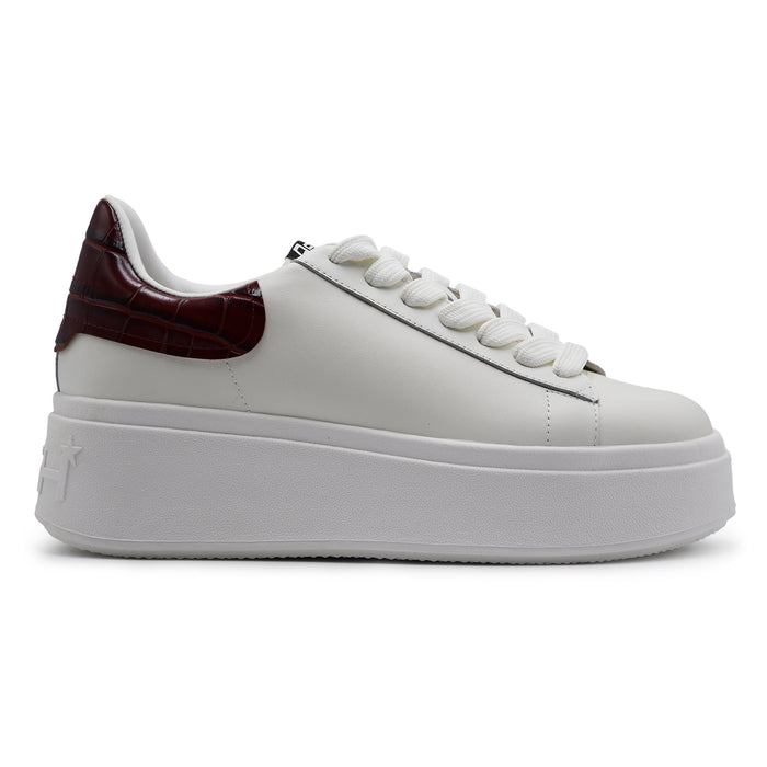 Sneakers Ash Donna Moby 04 Bianco Con Talloncino Cocco Bordeaux
