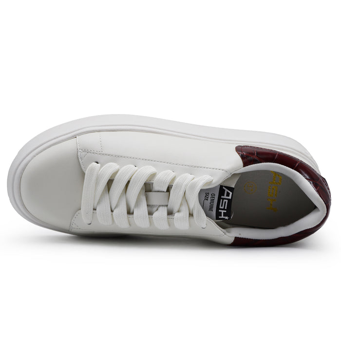 Sneakers Ash Donna Moby 04 Bianco Con Talloncino Cocco Bordeaux