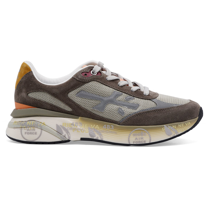 Men's Premiata Moerun 7871 Taupe Iconic Side Logo Sneakers